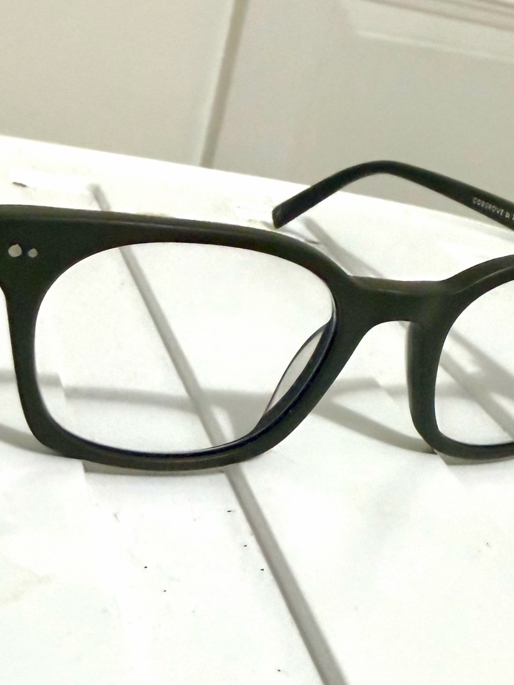 Warby Parker Matte Green Men's blue light Square Glasses